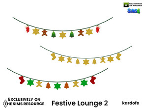 Sims 4 — Festive Lounge_Garland by kardofe — Garland, with Christmas motifs, in three different options