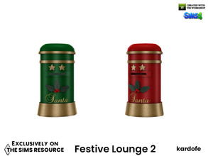 Sims 4 — Festive Lounge_Santa Claus Mailbox by kardofe — Decorative Father Christmas mailbox, in two different options