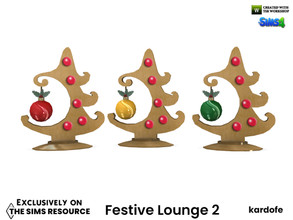 Sims 4 — Festive Lounge_Small tree by kardofe — Small christmas tree, in three different options