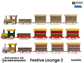 Sims 4 — Festive Lounge_Train by kardofe — Decorative train in a straight line, in three different options