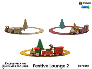 Sims 4 — Festive Lounge_Train with tracks by kardofe — Decorative train on rails, with some decorative figures, in three