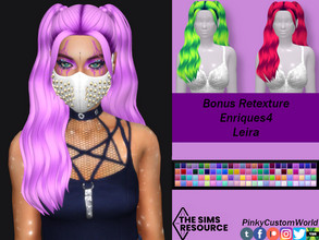 Sims 4 — Bonus Retexture of Leira hair by Enriques4 by PinkyCustomWorld — Medium long maxis hairstyle. This hair have