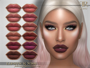 Sims 4 — Lipstick N308 by FashionRoyaltySims — Standalone Custom thumbnail 12 color options HQ texture Compatible with HQ