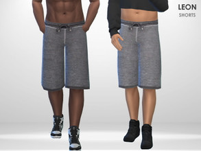 Sims 4 — Leon Shorts by Puresim — Athletic shorts for men in 2 colors.