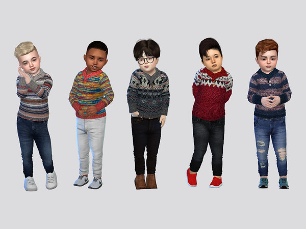 Sims 4 — Glenn Sweater Toddler by McLayneSims — TSR EXCLUSIVE Standalone item 12 Swatches MESH by Me NO RECOLORING Please