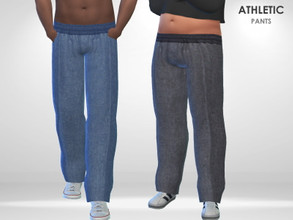 Sims 4 — Athletic Pants by Puresim — Sporty pants for men in 2 colors.