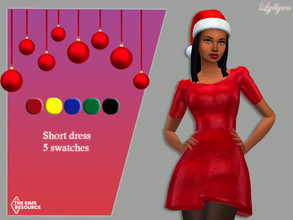 Sims 4 — Short dress- Love Christmas collection by LYLLYAN — Short dress in 5 swatches
