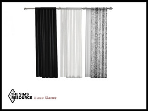 Sims 4 — Cold Christmas Curtain Right by seimar8 — Maxis match curtain right in black, grey and white Base Game