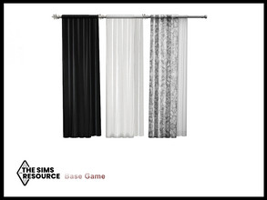 Sims 4 — Cold Christmas Curtain Left by seimar8 — Maxis match curtain left in black, grey and white Base Game 
