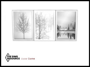 Sims 4 — Cold Christmas Trees and Snow Art by seimar8 — Maxis match trees and snow scene art Base Game