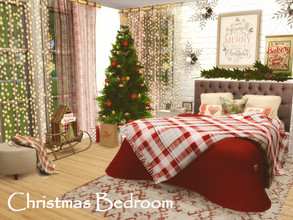 Sims 4 — Christmas Bedroom | Only TSR CC by GenkaiHaretsu — Christmas time cozy bedroom