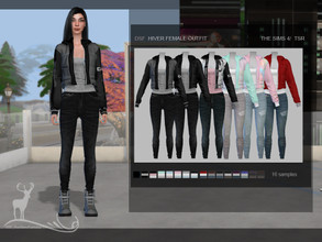 Sims 4 — HIVER FEMALE OUTFIT by DanSimsFantasy — This outfit consists of a hooded jacket combined with jeans and a shirt.