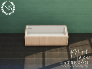 Sims 4 — Matcha Bathroom - Bath by networksims — A modern bath, in wood, stone and marble swatches.