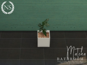 Sims 4 — Matcha Bathroom - Plant I by networksims — A plant in a textured white pot.