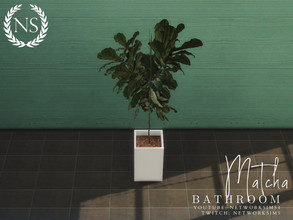 Sims 4 — Matcha Bathroom - Plant II by networksims — A plant in a textured white pot.