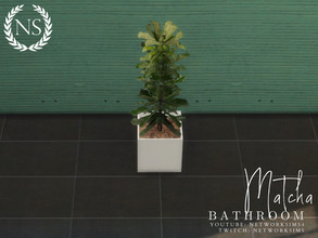 Sims 4 — Matcha Bathroom - Plant III by networksims — A plant in a textured white pot.