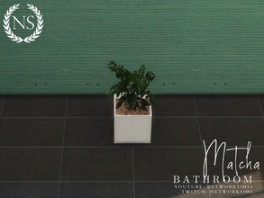 Sims 4 — Matcha Bathroom - Plant IV by networksims — A plant in a textured white pot.
