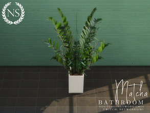 Sims 4 — Matcha Bathroom - Plant V by networksims — A plant in a textured white pot.