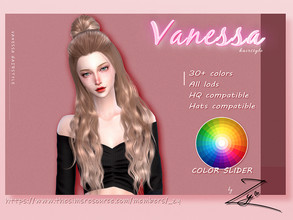 Sims 4 — Vanessa Hairstyle_zy by _zy — 30 colors All lods HQ compatible Hats compatible color slider compatible