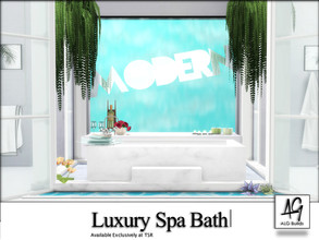Sims 4 — Luxury Spa Bath by ALGbuilds — A luxury spa bath with functional waterfall, bidet, dual sinks and dual/couple