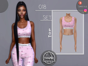 Sims 4 — SET 018 - Top by Camuflaje — Fashion set that includes a top, leggings and bottoms/ Inspired by PRETTY LITTLE