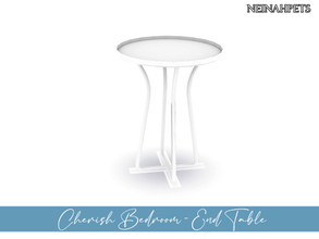 Sims 4 — Cherish Bedroom - End Table {Mesh Required} by neinahpets — A white modern end table for bedside.