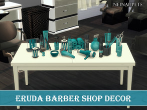 Sims 4 — Eruda Barber Shop {Mesh Required} by neinahpets — A trendy barber shop decor collection. SET INCLUDES: Mousse