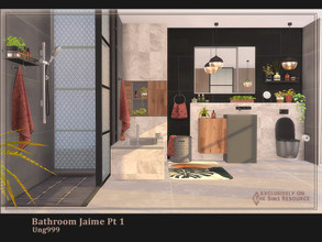 Sims 4 — Bathroom Jaime Pt 1 by ung999 — A new bathroom set for your modern sims home. Bathroom Jaime consists of 2