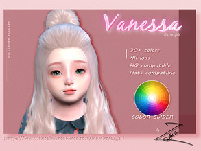 Sims 4 — Vanessa Hairstyle_Toddler_zy by _zy — 30 colors All lods HQ compatible Hats compatible color slider compatible