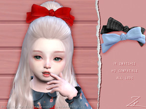 Sims 4 — Head bow for Toddler by _zy — 14 colors All lods HQ compatible 