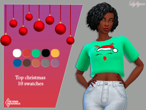 Sims 4 — Top female - Love Christmas collection by LYLLYAN — Top female in 10 swatches.