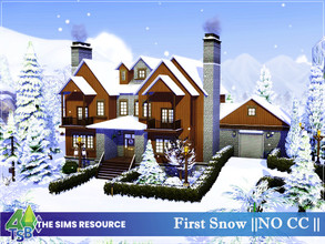 Sims 4 — First Snow || NO CC || by Bozena — The house is located on Mountain Komorebi The house has a private ice rink