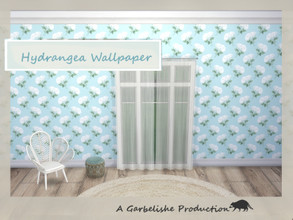 Sims 4 — Hydrangea Wallpaper by Garbelishe — This wallpaper comes in 3 patterns all featuring Hydrangea flowers