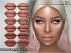 Sims 4 — Lipstick N310 by FashionRoyaltySims — Standalone Custom thumbnail 12 color options HQ texture Compatible with HQ