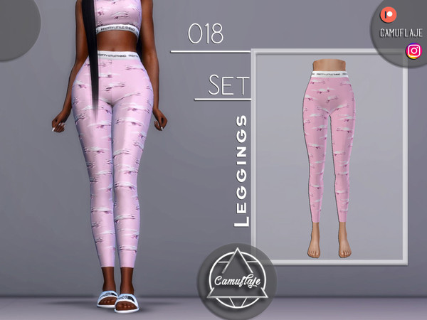 Sims 4 — SET 018 - Leggings by Camuflaje — Fashion set that includes a top, leggings and bottoms/ Inspired by PRETTY