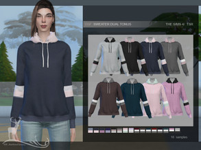 Sims 4 — SWEATER DUAL TONUS by DanSimsFantasy — Female sweater in a double color tone. You have 16 samples. Location: top