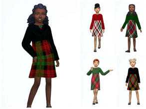 Sims 4 — Girl's Winterfest Dress by ErinAOK — Girl's Winterfest Dress 5 Swatches