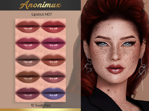Sims 4 — Lipstick N07 by Anonimux_Simmer — - 10 Swatches - Compatible with the color slider - BGC - HQ - Thanks to all CC
