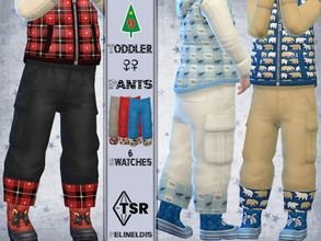 Sims 4 — Winter Pants - Needs SP Toddler by Pelineldis — A cool winter pants with moose,bear and maple leaf print for
