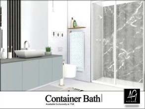 Sims 4 — Container Bath by ALGbuilds — Container Bath is a simplistic modern bath. Nicely decorated in a calm, serene