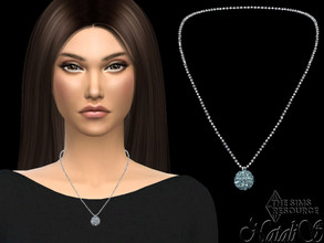 Sims 4 — Snowball pendant chain necklace by Natalis — Snowball pendant chain necklace. 6 crystal color options. Female