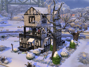 Sims 4 — Medieval Cottage no cc by sgK452 — On a small lot, a medieval style house for a couple with a child. 4