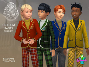 Sims 4 — Hogwarts Child Uniform Pants by SimmieV — A collection of 7 pants for your First Year Hogwarts students. For