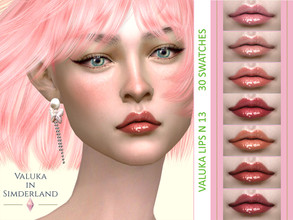 Sims 4 — Valuka lips N13 by Valuka — 30 colours. You can find it in lipsticks. Thumbnail for identification. HQ