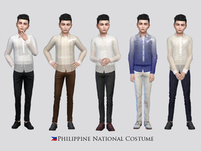 Sims 4 — Casual Barong Tagalog Boys by McLayneSims — TSR EXCLUSIVE Standalone item 8 Swatches MESH by Me NO RECOLORING