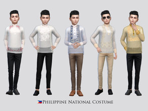 Sims 4 — Organza Barong Tagalog Boys by McLayneSims — TSR EXCLUSIVE Standalone item 5 Swatches MESH by Me NO RECOLORING