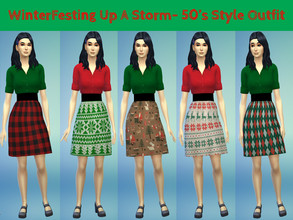Sims 4 — WinterFesting Up A Storm- 50's Style Outfit by FreeganCreations — Happy WinterFest, My Freegan Babies! May all