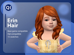 Sims 4 — Erin Hair by qicc — A wavy hairstyle with bangs. - Maxis Match - Base game compatible - Hat compatible - Toddler