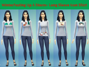 Sims 4 — WinterFesting Up A Storm- Long Sleeve Icon Shirt by FreeganCreations — Happy WinterFest, My Freegan Babies! May