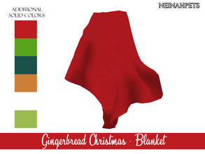 Sims 4 — Gingerbread Christmas - Blanket {Mesh Required} by neinahpets — A comfy Christmas blanket. 6 Solid Colors